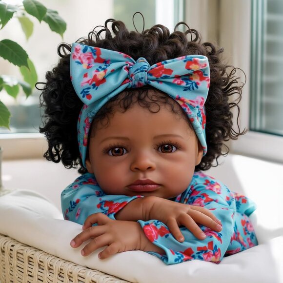 🆕18Inch Full Cloth Body With Vinyl Limbs Baby Doll Black Girl Realistic Doll - Picture 4 of 11